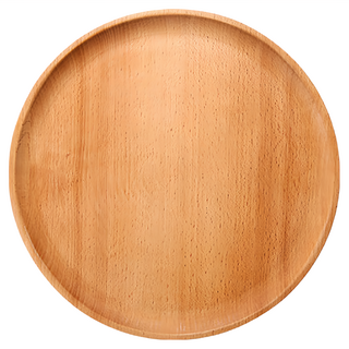 小麥購物 日系原木托盤 圓款, 原木色, 1個
