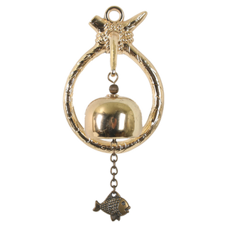 財運滾滾 萬事亨通 門鈴掛飾 魚款 10x10x13cm 合金, 9*13cm