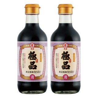 丸莊醬油 極品黑豆蔭油清, 台灣契作黑豆, 天然釀造, 無添加防腐劑, 300ml, 2瓶