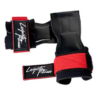 Lexports Fitness 勵動風潮 專業重訓健身皮革拉力帶(PRC & FI) 經典原色, FIT XS~M, 熱情紅, 1雙