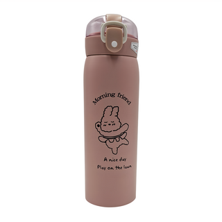 兒童保溫水壺 304不鏽鋼+pp材質, 粉色, 500ml, 1個