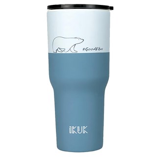 IKUK 艾可 台灣公司貨 陶瓷保溫杯/保溫珍奶杯, 北極藍, 900ml, 1個