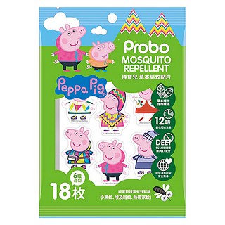 Probo 博寶兒 草本驅蚊貼片, 佩佩豬 6種造型 18枚, 1包