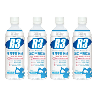 維維樂 R3活力平衡飲品PLUS 符合WHO低滲透壓建議 添加菊糖(益菌生)維護消化道機能, 補充水分與電解質, 麩醯胺酸與鋅, 500ml, 4瓶
