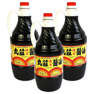 丸莊醬油 陳年醬油, 為豆麥釀造, 口味甘醇, 不含防腐劑, 1.6L, 3瓶