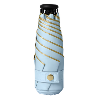 抗UV六折超輕量金膠口袋傘