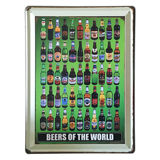 OPUS LOFT 純真年代 仿舊鐵皮畫無痕壁貼 啤酒合圖, 40 x 30cm