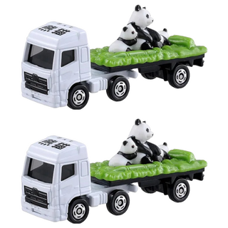 TOMICA 小汽車 熊貓運輸車, 熊貓運輸車 白色 + 黑色, 2個