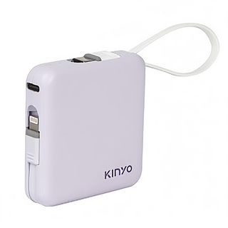 Kinyo 小方塊行動電源 5000mAh Type-C + Lightning 附Type-C充電線, KPB-2302, 紫色