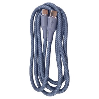 ROMOSS 熔岩鎢金編織充電線 Type-C to Type-C 100W, 1.2m, 煙霧藍, 1條