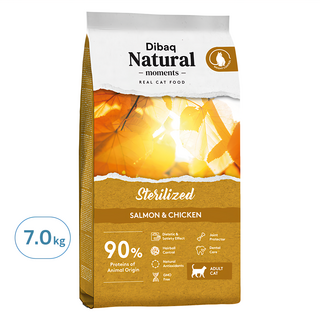 Dibaq Natural moments 自然嗑天然貓糧 低卡結紮貓配方, 鮭魚 + 雞肉, 7kg, 1包
