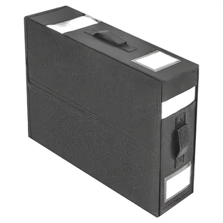 立體可堆疊式布藝收納箱 F0679-04, 38 x 33 x 11.5cm, 黑色, 1個