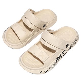 bebehome 5.0厚底踩屎感EVA舒適涼拖鞋，米色/黑色可選