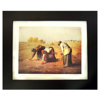 開運陶源 掛畫 米勒名畫 The Gleaners 拾穗, 胡桃木色