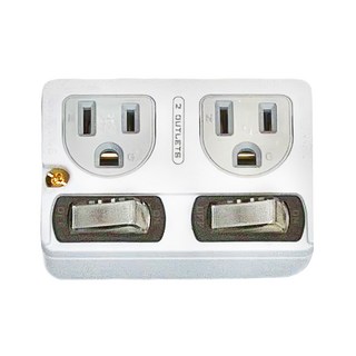 Dr.AV 聖岡科技 節電2開2插 鋼與PC塑料, 分接器 白色 + 灰色, 1個