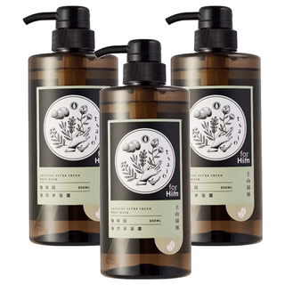 tsaio 上山採藥 咖啡因極淨沐浴露, 600ml, 3瓶