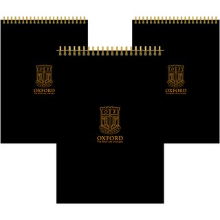 OXFORD 黑色PP A4上翻80張筆記本, 黑色, 3本