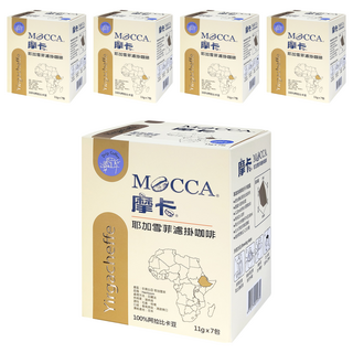 MOCCA 摩卡 耶加雪菲濾掛咖啡, 11g, 7包, 5盒