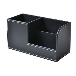 éclat 時尚皮革創意筆筒多功能收納盒 鼎錫尊爵黑 20.3 x 11 x 9 cm, 1個