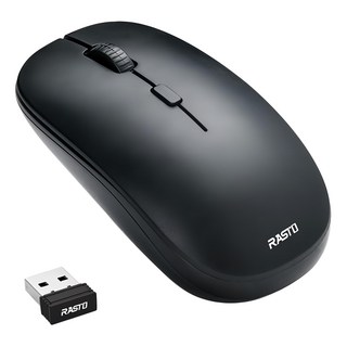 RASTO RM27四鍵式DPI切換超靜音無線滑鼠, R-PCA031, 黑色