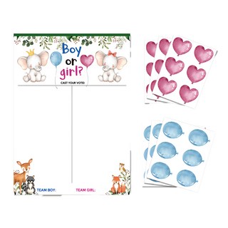 性別投票海報 Set 36張貼紙 (男女各18張) 1張點膠, 58 x 42cm, 白色大象, 1組