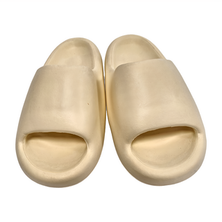 元氣滿滿小胖饅頭 氣墊拖鞋, 4.5cm厚底, 奶油黃