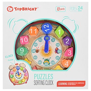 TOP BRIGHT 特寶兒 數字積木認知時鐘 顏色鮮艷 學習數字 培養時間觀念, 1組
