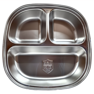 304不鏽鋼兒童餐盤 分隔飯菜不混味, 餐盤, 銀色, 1個