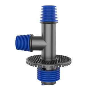 防臭地漏芯三通蓋 可接兩個管子, 槍灰色, 1個