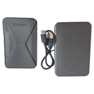 mimax 米覓 鋁合金無線磁吸行動電源 附卡包 C11 灰色 輕巧便攜