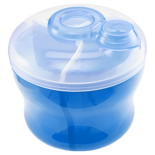 munchkin 滿趣健 三格奶粉分裝盒, 轉動式密封, 無BPA, 色彩繽紛, 藍色, 1個