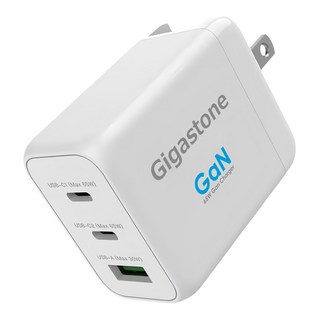 GIGASTONE 立達 急速充電 氮化鎵 GaN Type-C三孔快速充電器 65W高功率, PD-7650W, 1個