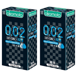 Okamoto 岡本 0.02RL超潤滑保險套, 12入, 2盒