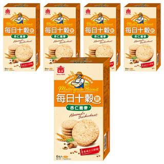 義美 每日十穀養生餅 杏仁蕎麥, 171g, 5盒