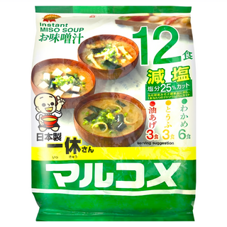 Marukome 一休味噌湯 12食 – 減鹽, 191.1g, 1袋