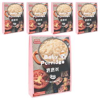 Nnutrinini 脆妮妮 寶寶粥 活力滿分番茄牛, 無糖無鹽無味精, 寶寶副食品, 常溫保存, 7個月以上寶寶適用, 300g, 5盒