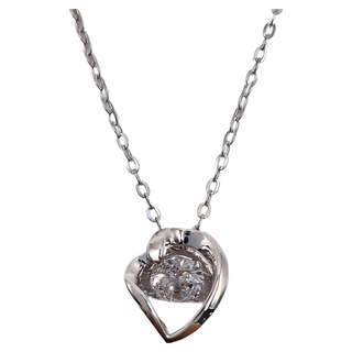 Crossfor 日本進口主鑽 項鍊 Dancing Stone系列 純銀懸浮閃動項鍊 C11款