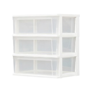 IRIS OHYAMA 愛麗思歐雅瑪 透明收納櫃3層抽屜式, 透明, 1個, 3層