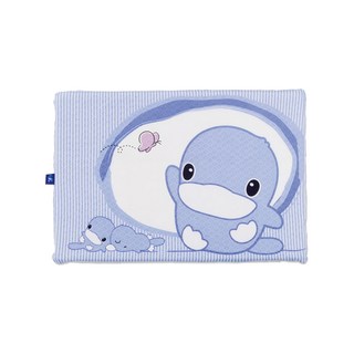 KU.KU Duckbill 酷咕鴨 親水防螨透氣乳膠枕, 進口天然乳膠 防蹣抗菌枕套 特殊親水處理 蜂巢式枕心設計 吸汗、柔軟、舒適, 藍, 29.5*43*2.5cm, 1個