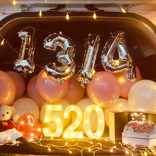 求婚後車廂 附打氣筒, D款 白色 + 粉色 + 紅色 + 銀色, 1個