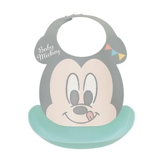 nishiki 錦化成 Disney 幼兒食事防漏圍兜兜 卡通造型兒童設計 可調整寬度 可拆分防水易清洗, 米奇, 1個