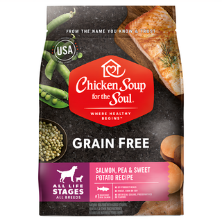 Chicken Soup for the Soul 心靈雞湯 全齡犬 黑標無穀系列 乾飼料 簡單成分 低敏配方, 大西洋鮭魚+ 佐甜薯, 1.8kg, 1袋