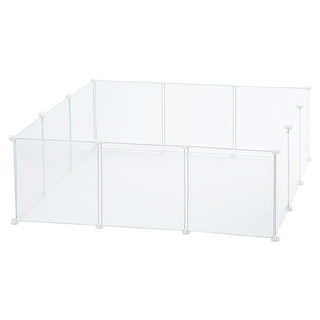 Tamsaa 小型組裝式寵物透明圍欄 35 x 35cm 透明色 - 寵物安全圍欄, 12個