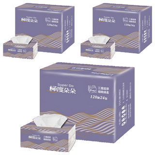 Super Do 極度朵朵 超厚柔抽取式花紋衛生紙 三層, 1入, 72包