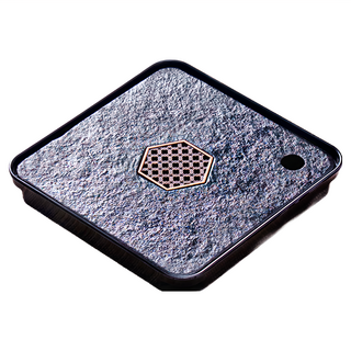 仿烏金石蓄水式茶盤, 方形茶盤, 20 x 20 x 2.5cm, 1個