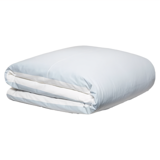 KYOTO BEDDING 頂級蠶絲膠原蛋白冰凍涼感被 - 天然長纖蠶絲, 吸濕排汗, 四季可用, 淺灰色 + 淺藍色, 150*200 cm