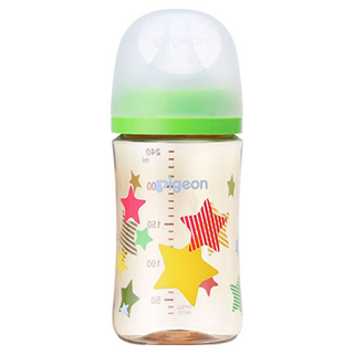 pigeon 貝親 實感哺乳塑膠奶瓶 3個月以上, 星星, 240ml, 1個