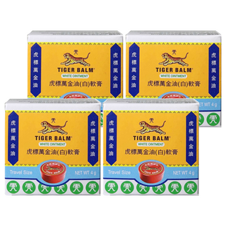TIGER BALM 虎標 萬金油軟膏 白色 2歲以上, 4盒, 4g