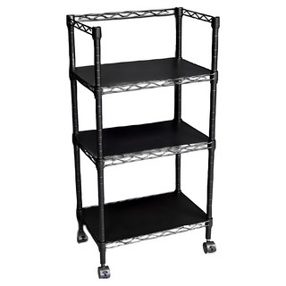 Steel Tycoon 鋼鐵力士 護欄 28x43x90cm 黑色 含PP/ㄇ框/滑輪, 3層