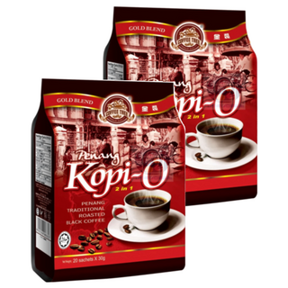 COFFEE TREE 咖啡樹 Penang Kopi-O 2合1 檳城傳統烘焙黑咖啡, 30g, 20包, 2袋